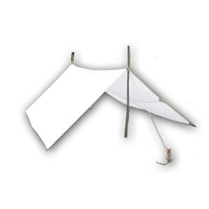Lagerplane Deluxe-Serie – 2x5m – natur (320g/m2, mit Metallringe) B-Ware